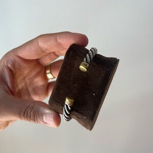 Silver and Gold Twisted Cuff Bracelet